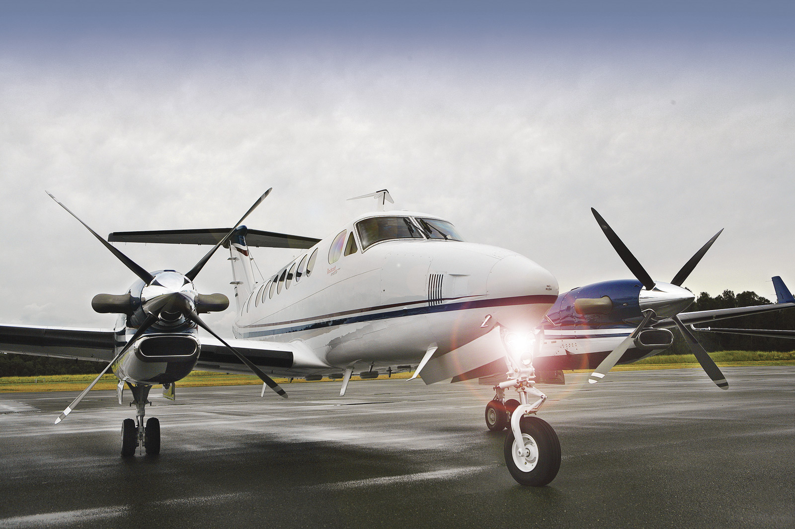 King Air turboprop readies for flight inspection flight